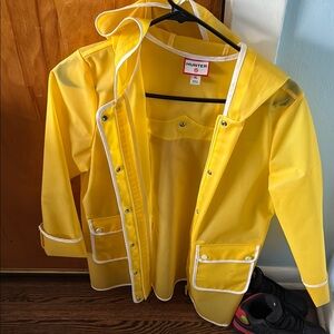 Hunter Bright Yellow Rain Jacket with White Accents